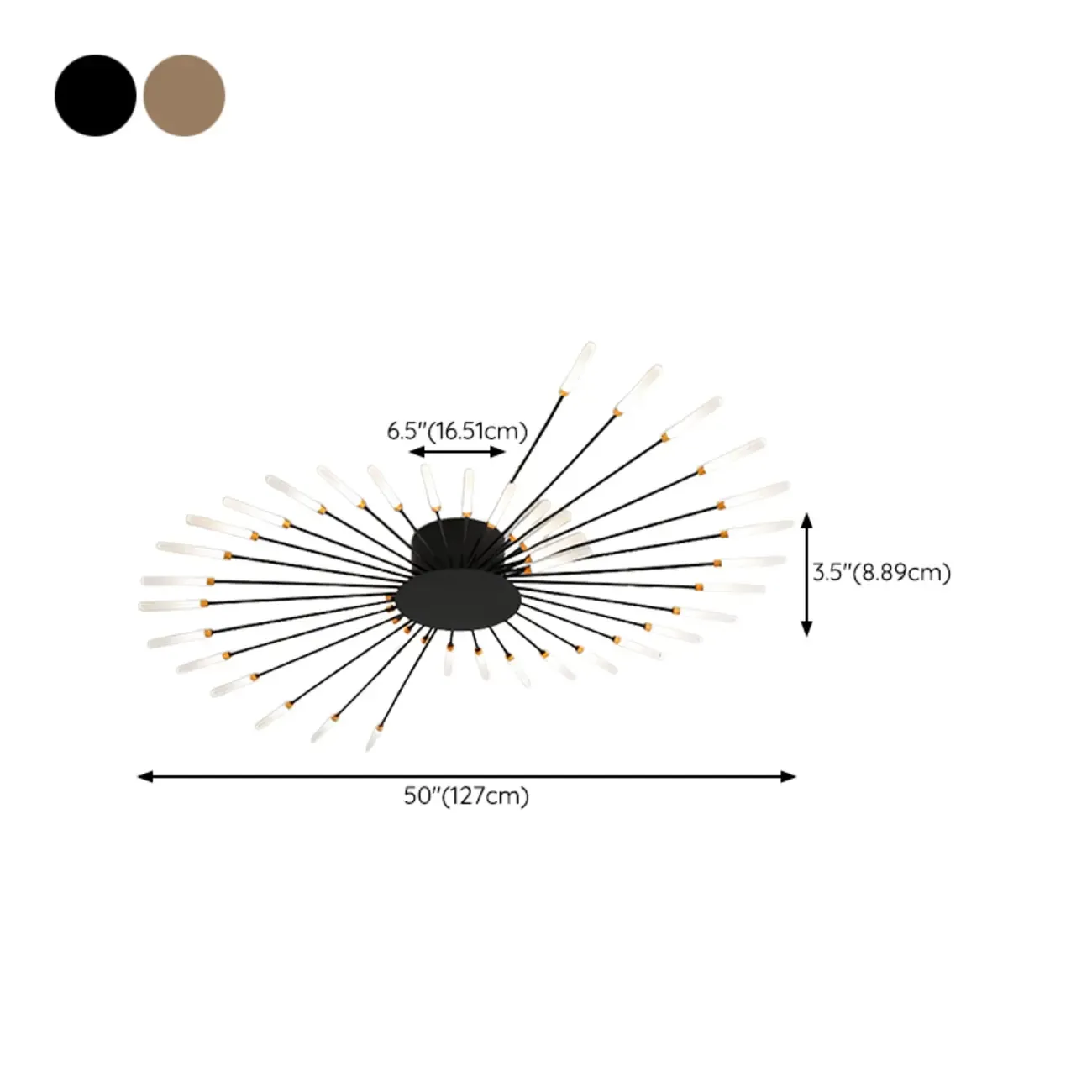 Modern Gold Sunburst LED Flush Mount Ceiling Light