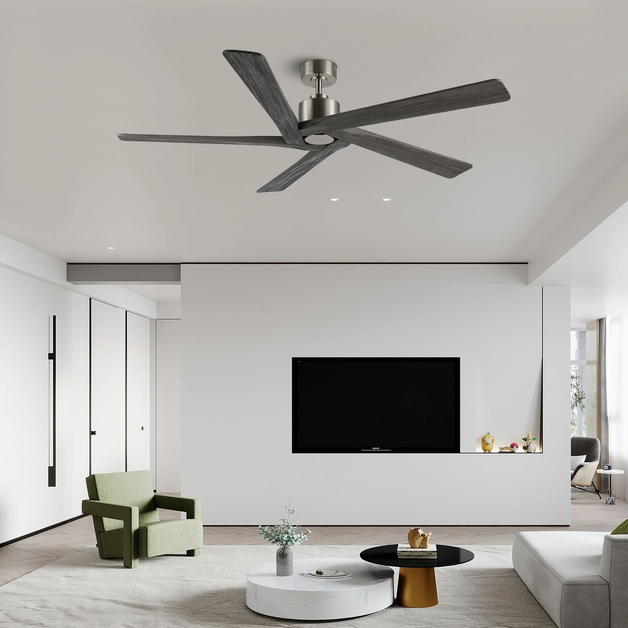 WINGBO 54 Inch DC Motor Indoor Ceiling Fan without Lights - N/A