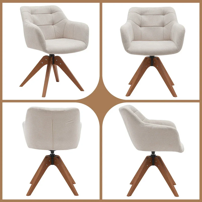 Suede Swivel Armchair Office Accent Arm Chair