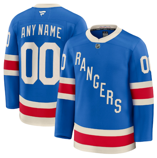 New York Rangers Fanatics Blue Centennial Premium Custom Jersey