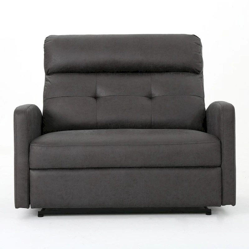 Modern Fabric Double Seat Recliner Chair with Plush Cushions by Christopher Knight Home