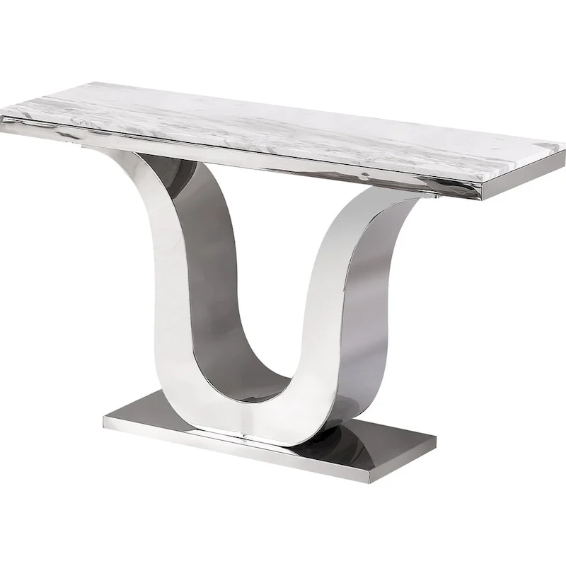 Genuine White Marble Sofa Table – Elegant Console Table