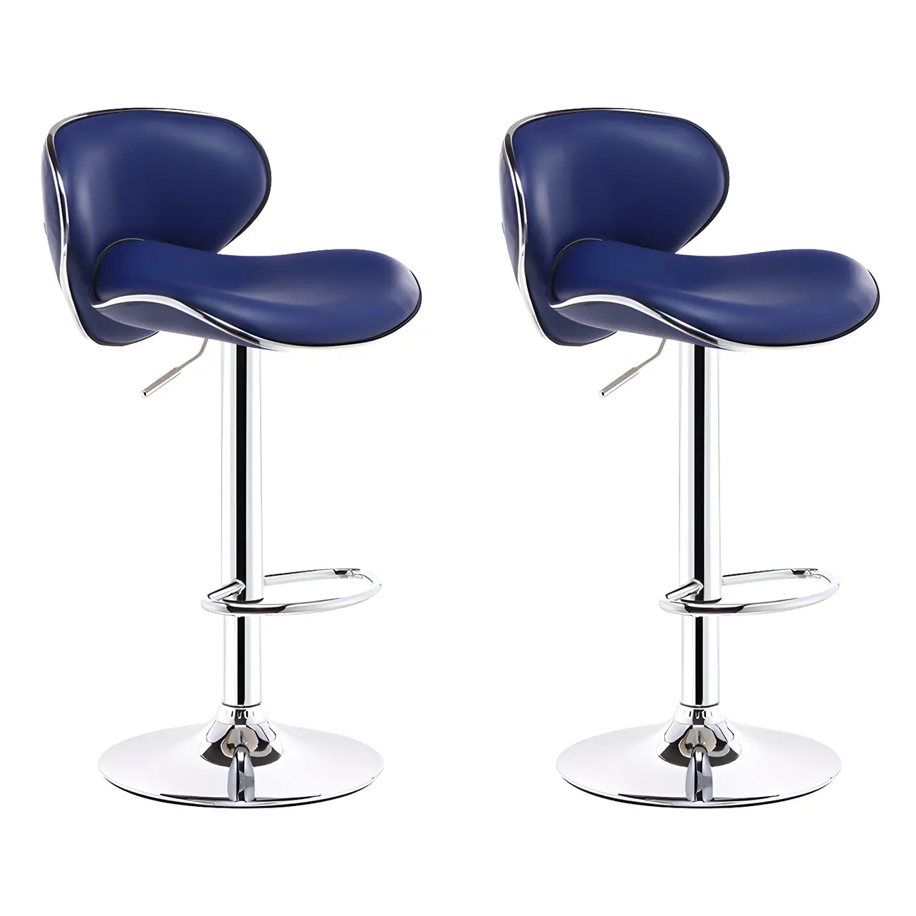 360° Swivel Faux Leather Bar Stools Adjustable Height Bucket Seat