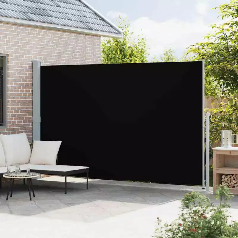 vidaXL Side Awning Black and grey