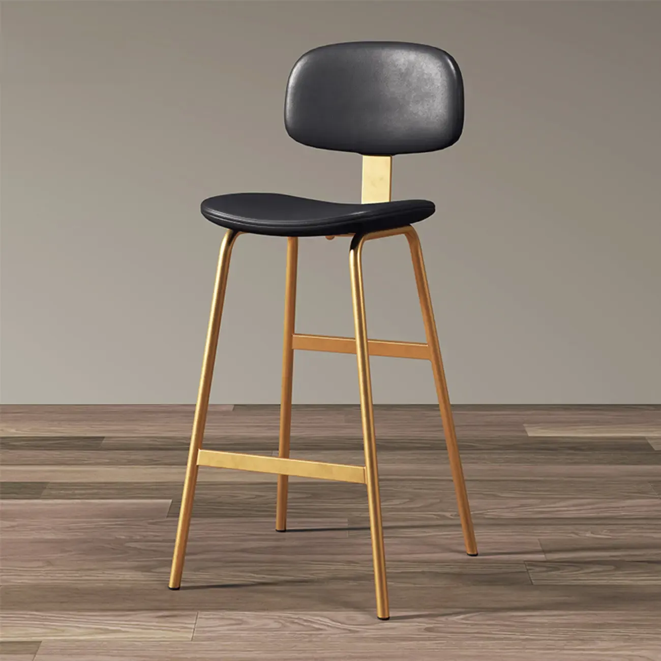 Saddle Faux Leather Counter Stools with Backs