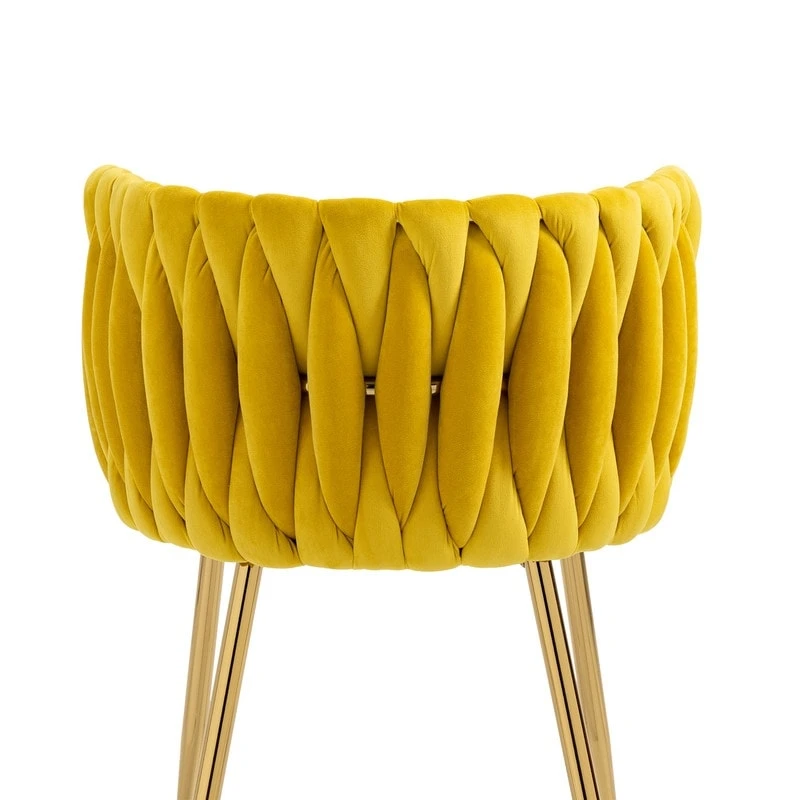 SEYNAR Modern Glam Velvet Dining Side Chair Set of 2 with Gold Metal Frame