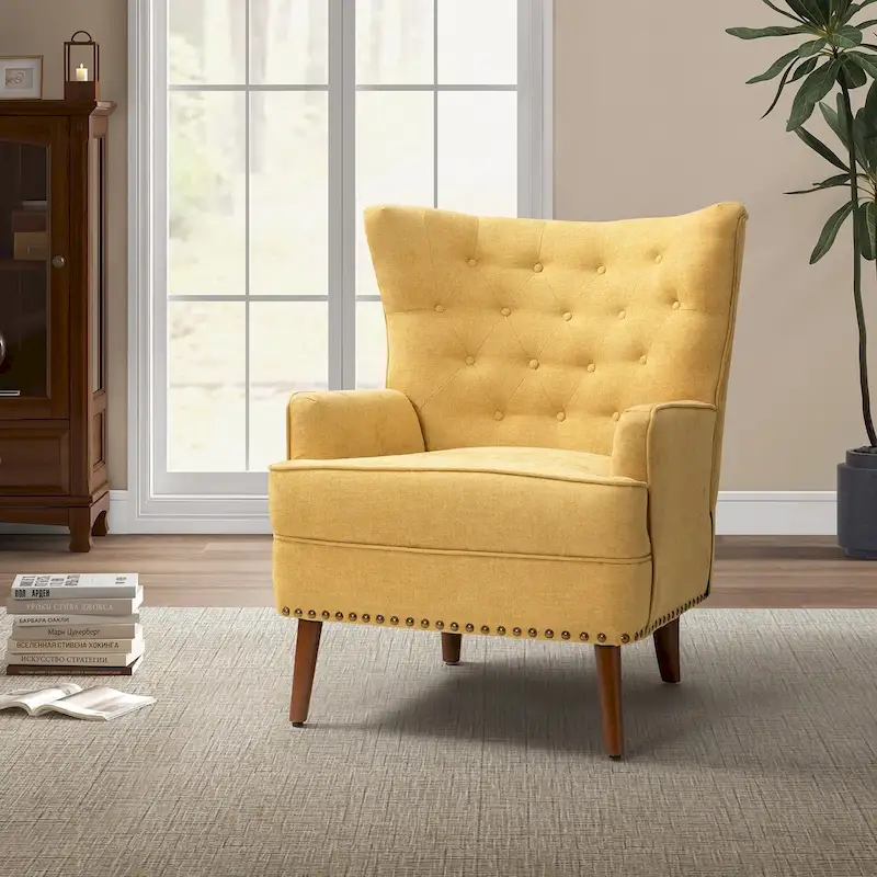 Alpheus Accent Armchair with Nailhead Trim by HULALA HOME