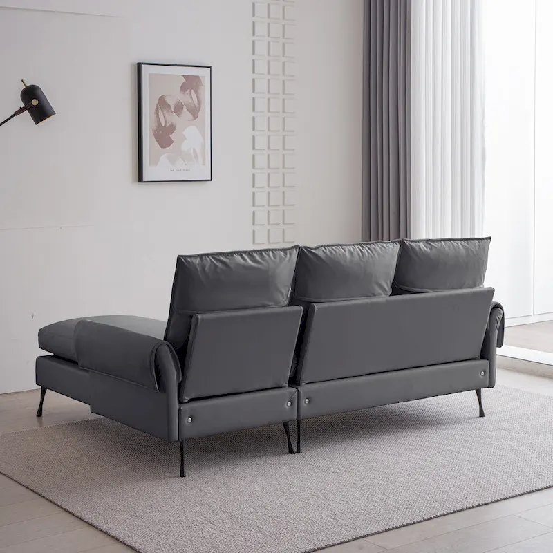 Modern L-Shaped Sofa Couch With Reversible Chaise Lounge