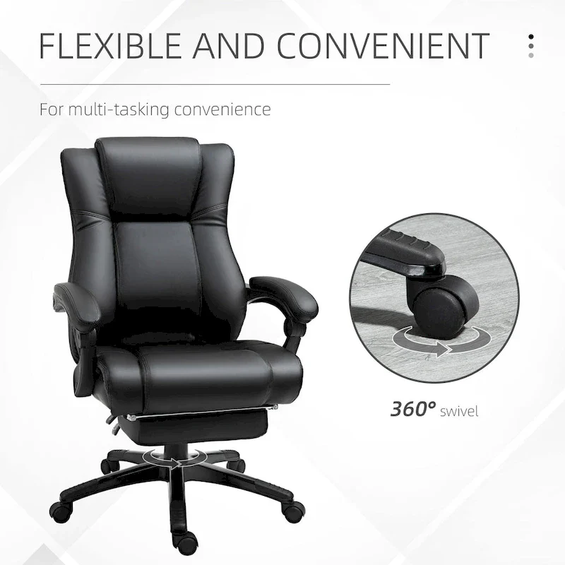 Executive High Back Office Chair Executive Computer Desk Chair with Adjustable Height and Retractable Footrest