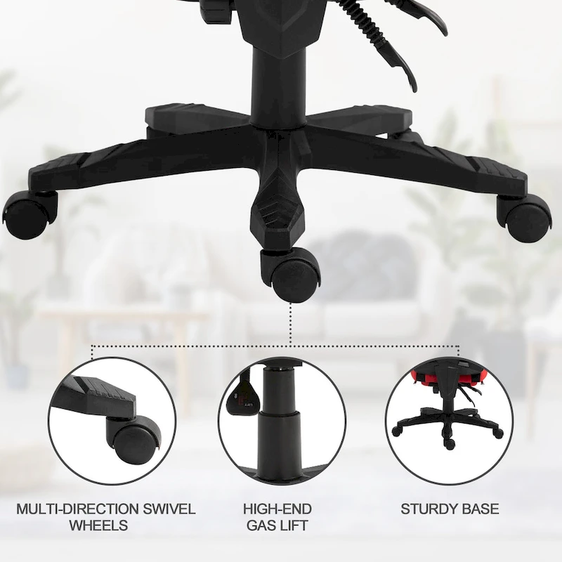 Vinsetto Home Office Chair Adjustable Height Recliner with Retractable Footrest, Mesh Back