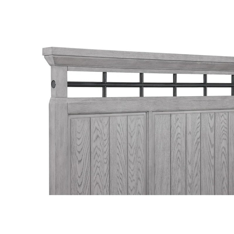 Debra 6 Piece Gray Panel Bench Footboard Bedroom Set