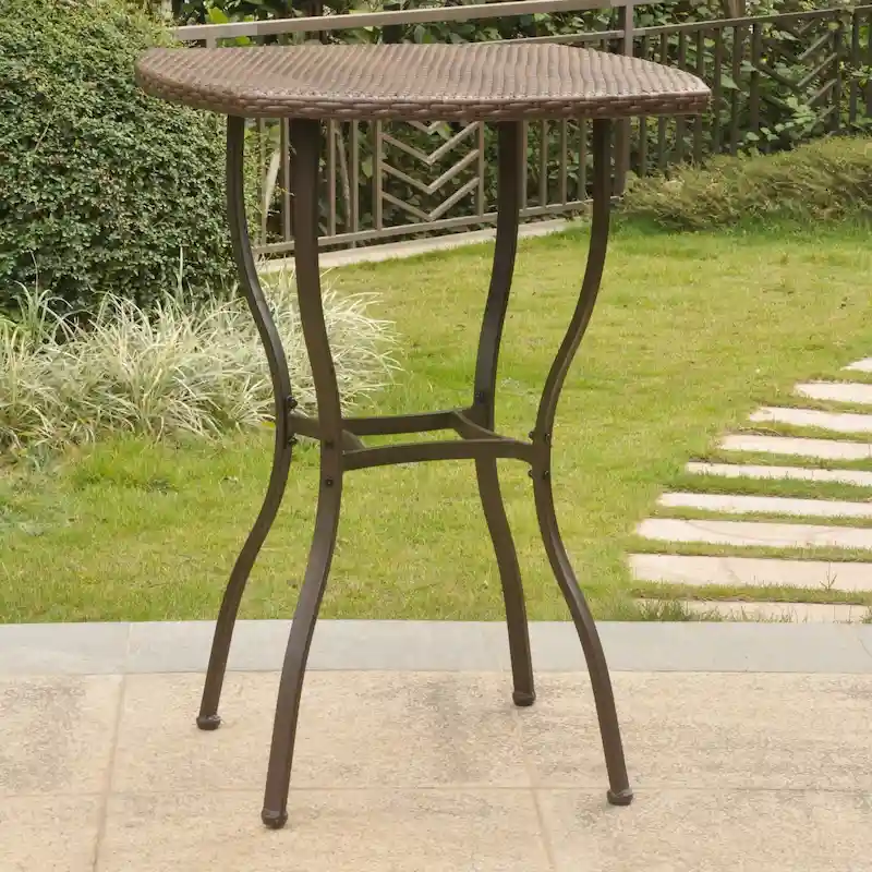 Valencia Resin Wicker/Steel Bar-height Patio Bistro Table