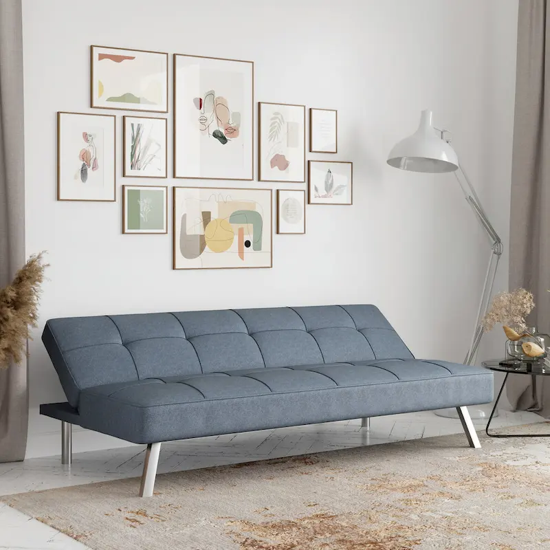 Convertible Sofa with Finger Guard – Sofa, Lounger & Full-Size Bed