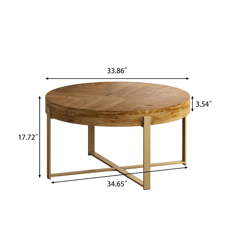 Modern Retro Splicing Round Coffee Table