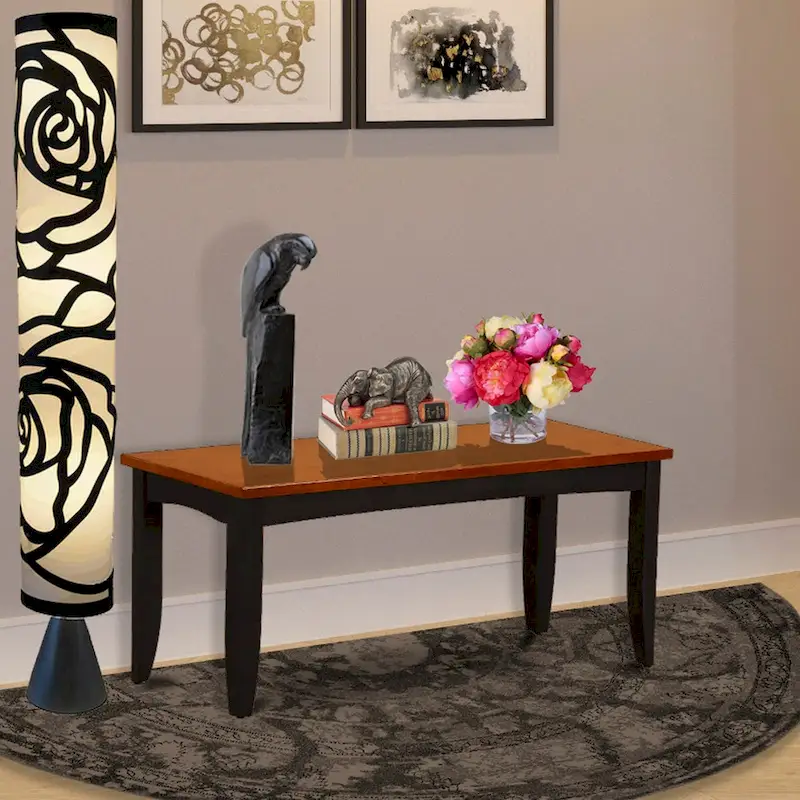 Rubberwood Dining Bench with Upholstered Seat – 52x15x17 in, Multiple Finish Options