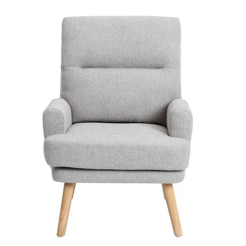 Fabric Armchair Accent Chair with Ottoman Set