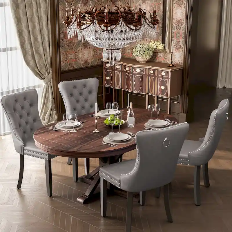 Modern Tufted Velvet Side Dining Chairs (Set of 4)