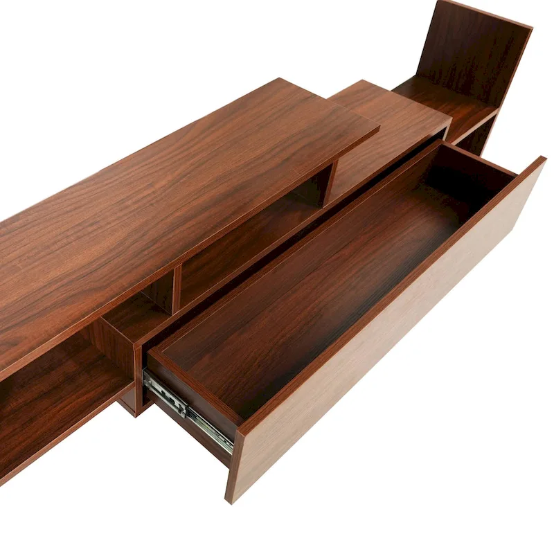 Surrey 60.2 2 Pc 1-Drawer Floating TV Stand Media Console with Open Shelves