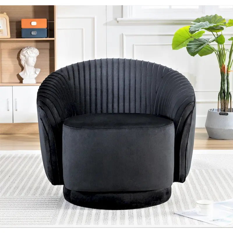 Small Milvo Velvet Swivel Barrel Chair