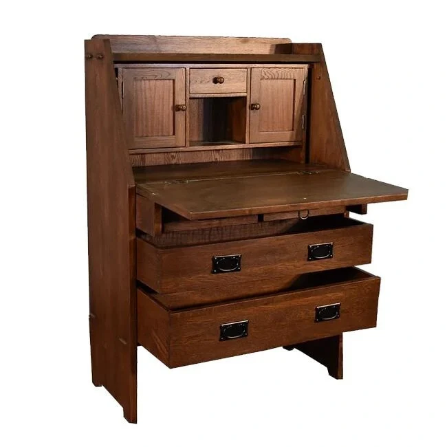 Arts And Crafts Mission Solid Oak Secretary Desk