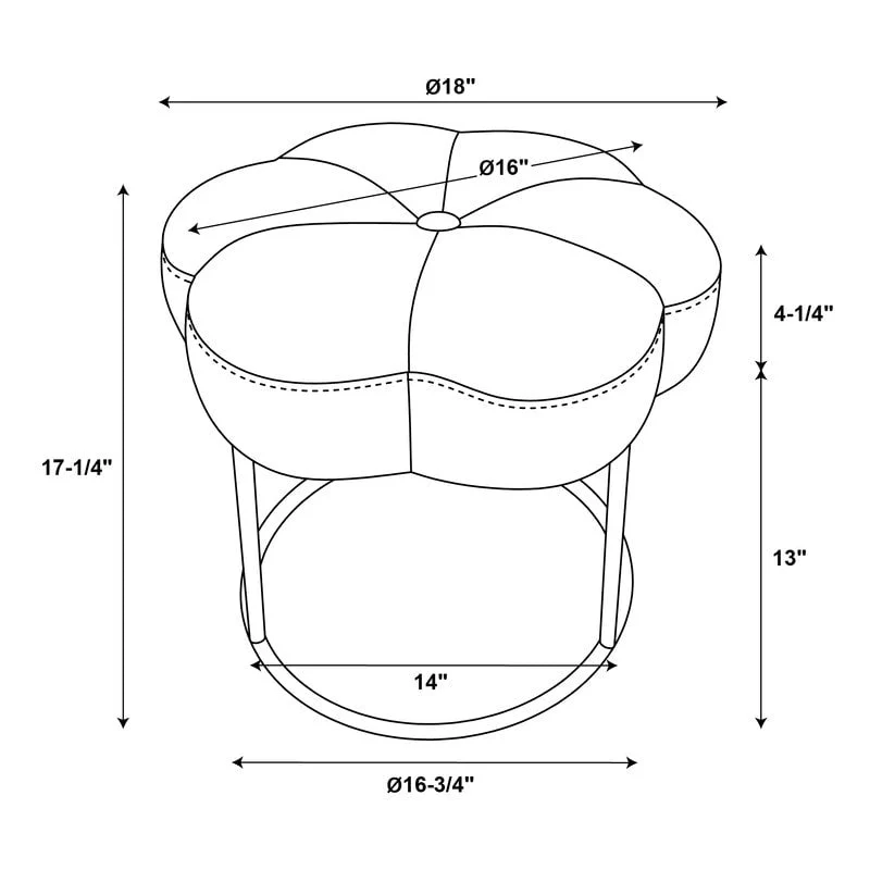 Bonnie Vanity Flower Stool