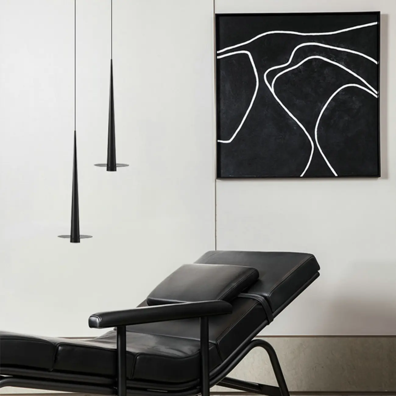 Geometric Black Metal LED Pendant Light with Aluminum Shade