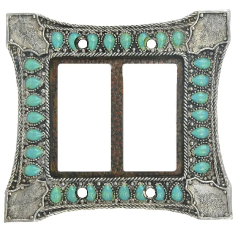 Turquoise Switchplate, Double Rocker