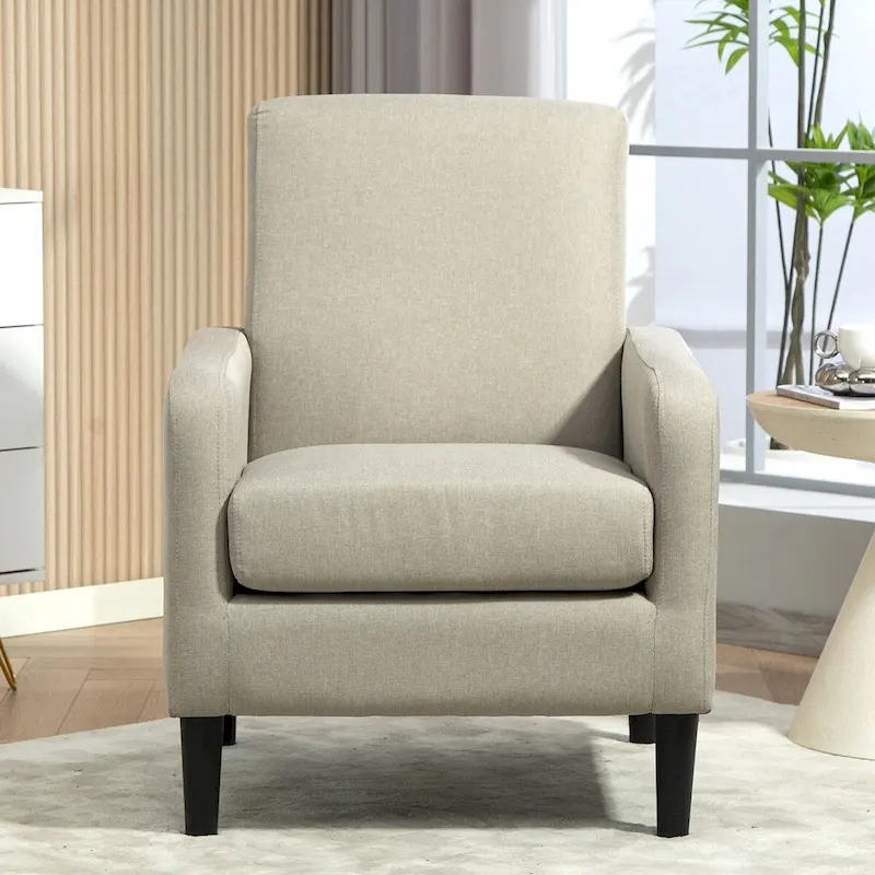 Multi-Color Accent Armchair, Upholstered, Solid Wood Frame, 1-Seat