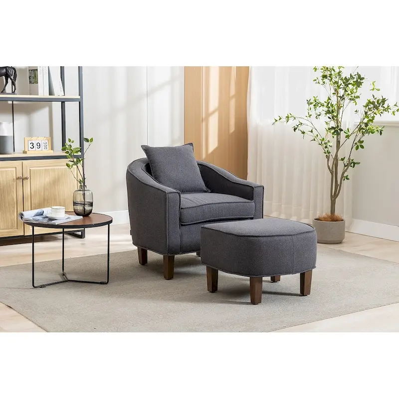 Accent Chair with Ottoman