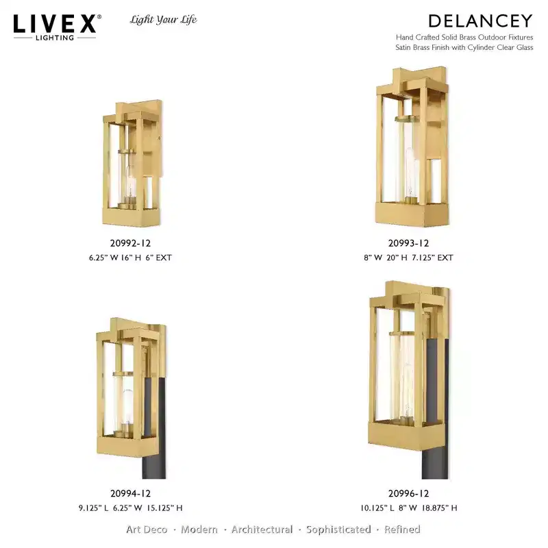 Livex Lighting Delancey 1 - Light Wall Light in Satin Brass