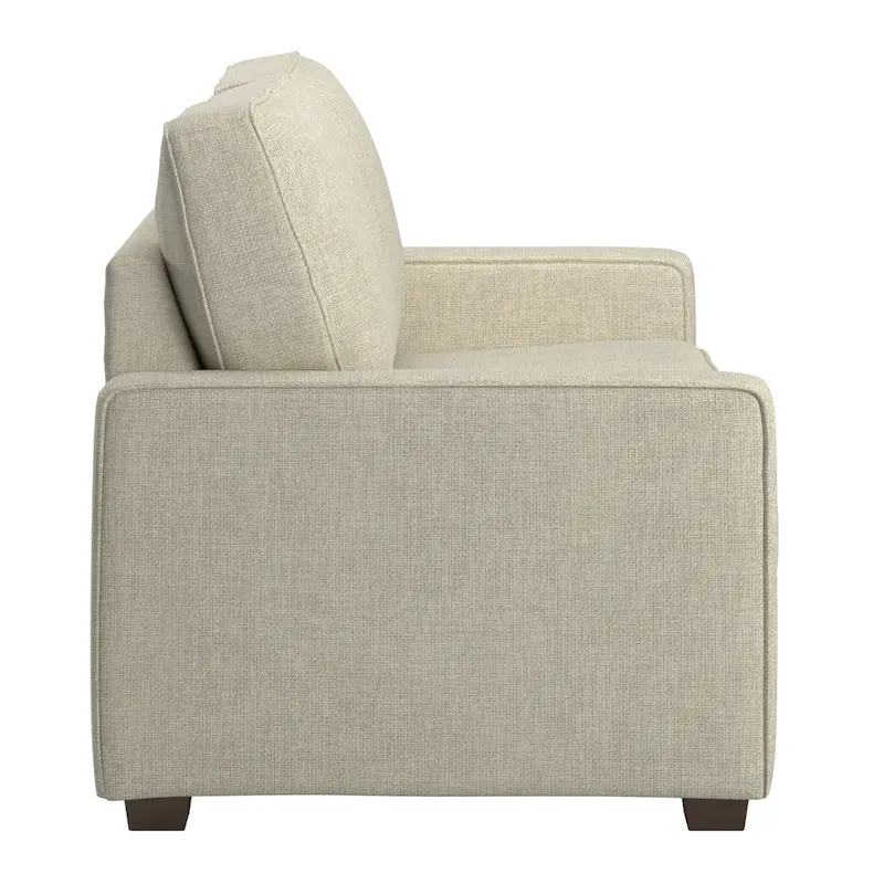Fabric-cushioned square armchair sofa