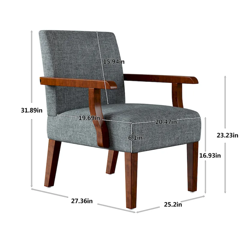 Grey 18.7 Arm Chairs with Round Table (Set of 2)