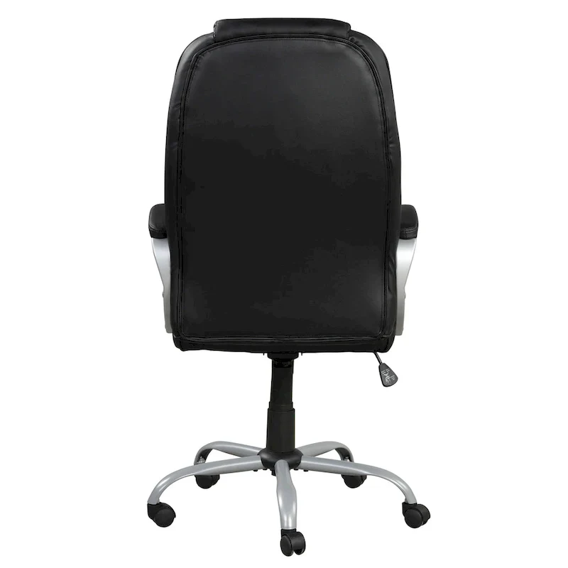 Mid-Back Ergonomic Office Chair - Black Faux Leather