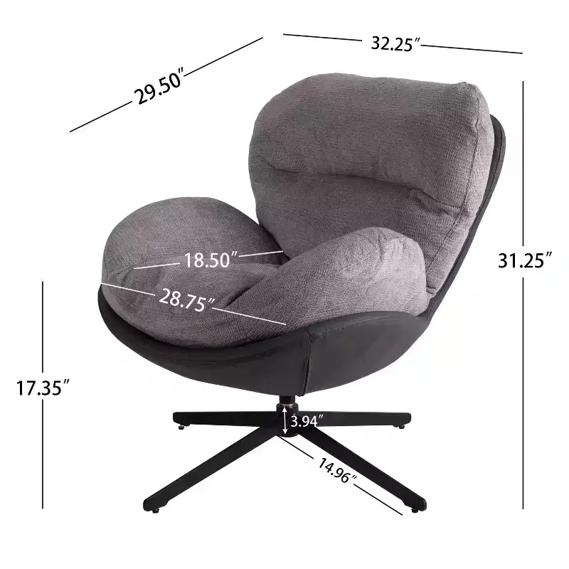 Christopher Knight Home Alger Modern Chenille and Faux Leather Upholstered Swivel Chair