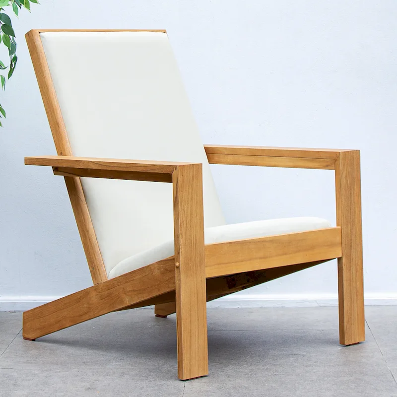 Cambridge Casual Napa Upholstered Teak Wood Modern Adirondack Chair