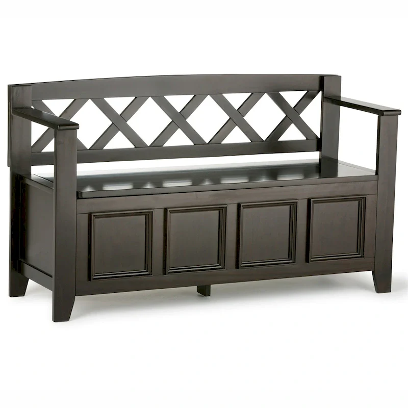 48-Inch Solid Wood Storage Bench with Lift-Up Lid