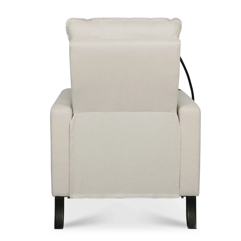 Beige Fabric Adjustable Recliner Chair with Phone Holder & Cup Holder – 1-Seat