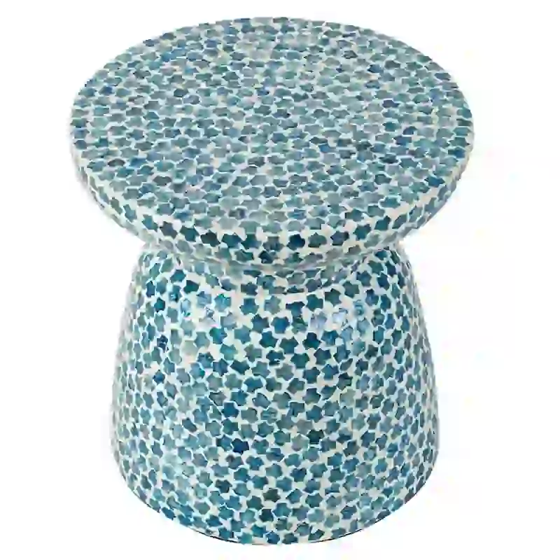 D15x16 Capiz Garden Stool Small Side Table