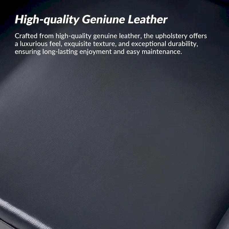 Genuine Leather Tufted Wingback Accent Chair with Nailhead Trim