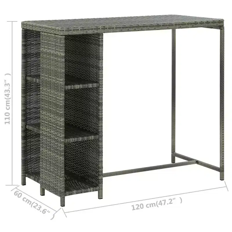 vidaXL Garden Bar Set Poly rattan Medium Removable Covers
