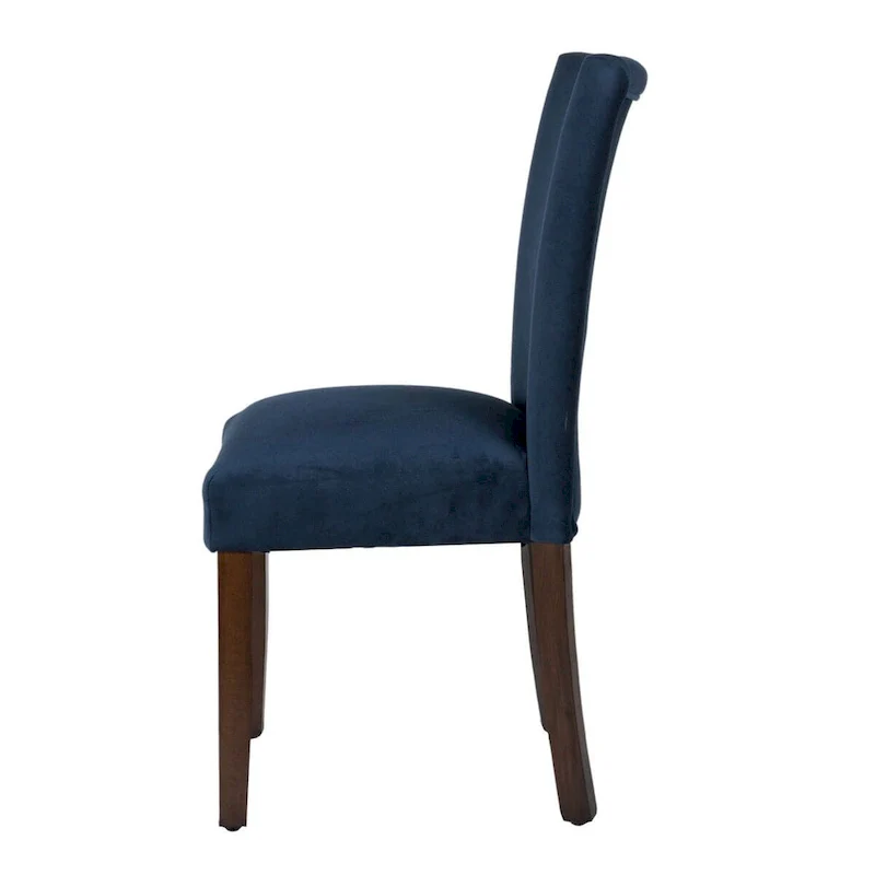 HomePop Classic Velvet Parsons Dining Chair - Dark Navy Blue Velvet (Set of 2)