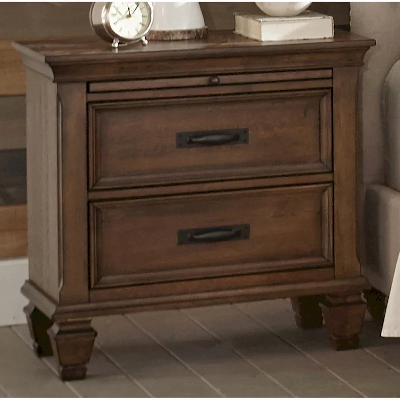 Clemence Beige and Burnished Oak 4-piece Panel Bedroom Set