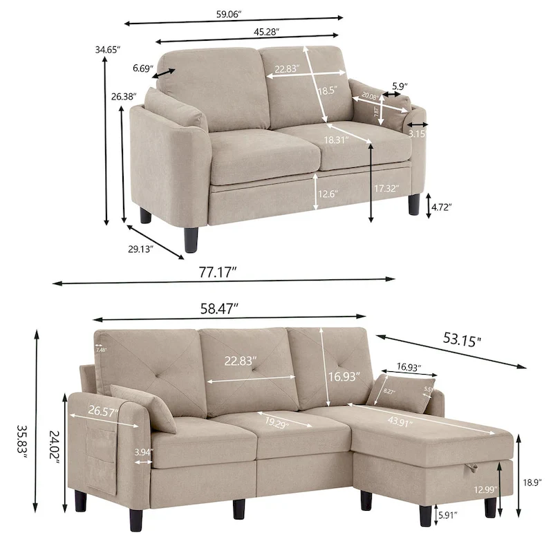3 Piece Living Room Sets