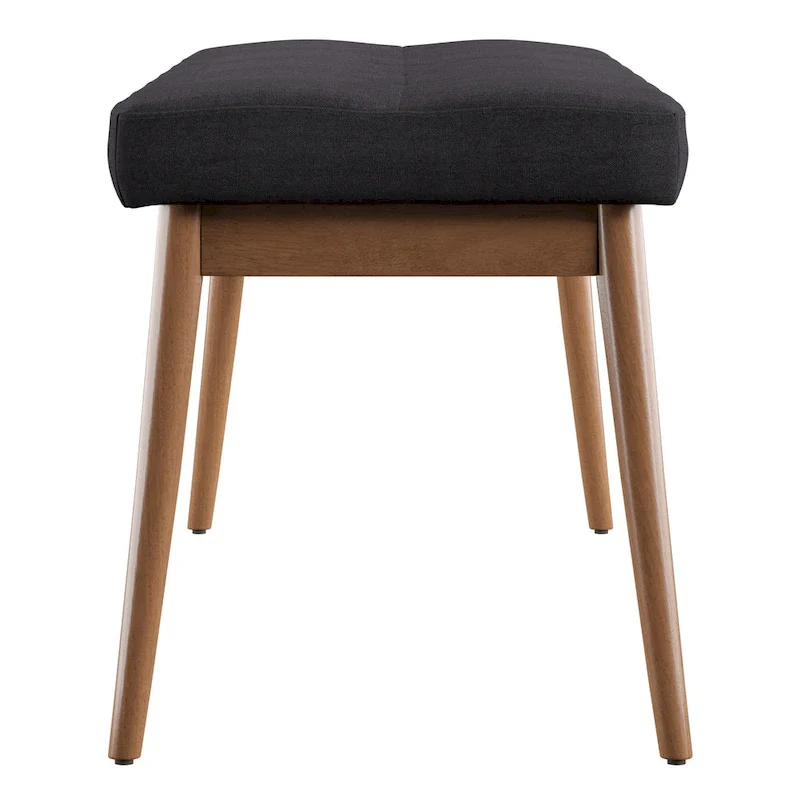 Sasha Oak Angled Leg Linen Dining Bench