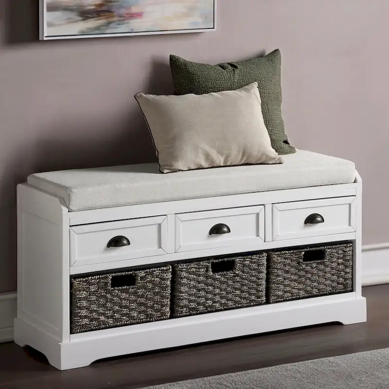 homes collection wood storage bench