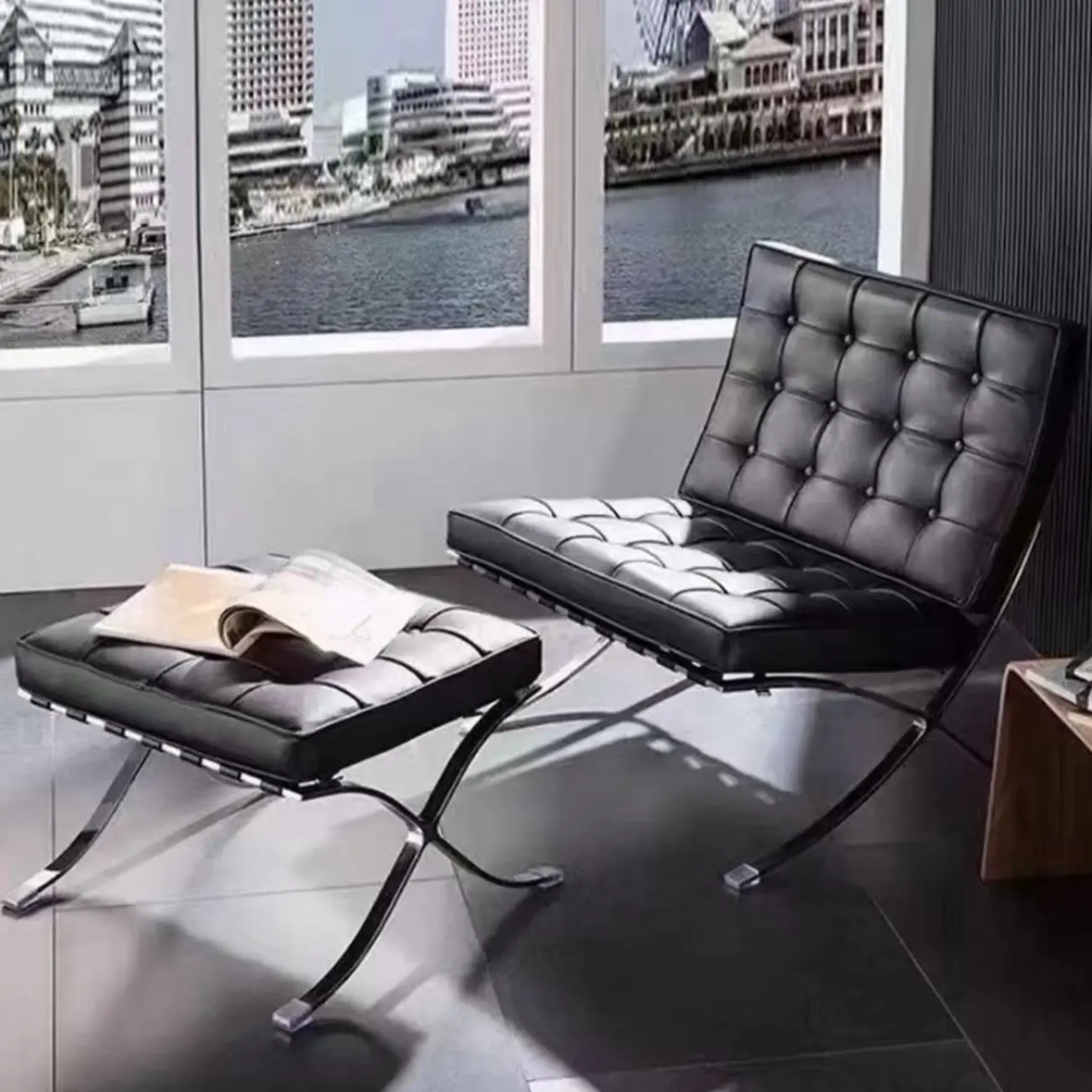 Modern Nappa Reclining Lounge Chair