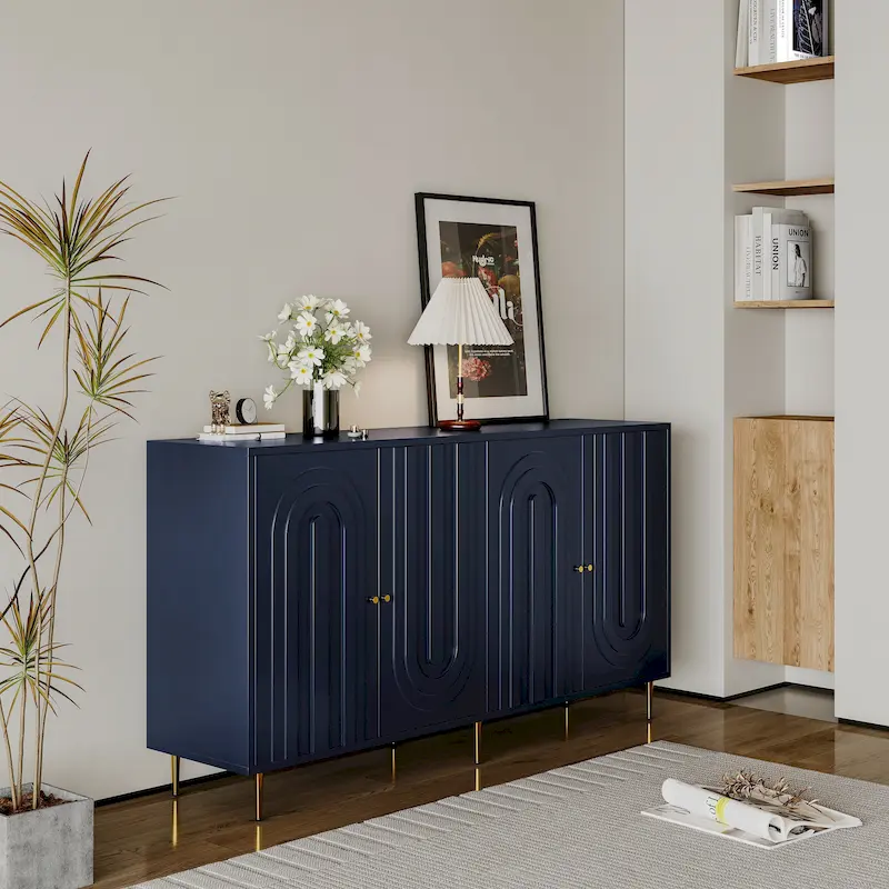 Lacquered 4 Door Wooden Sideboard