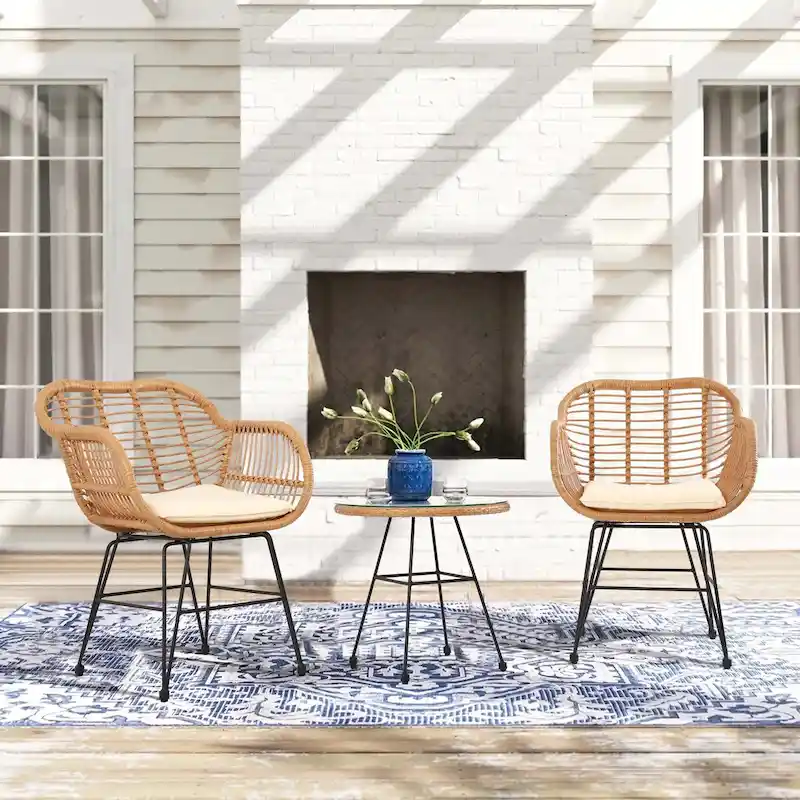 Vrakae Upgraded 3 Piece Outdoor Patio Bistro Set