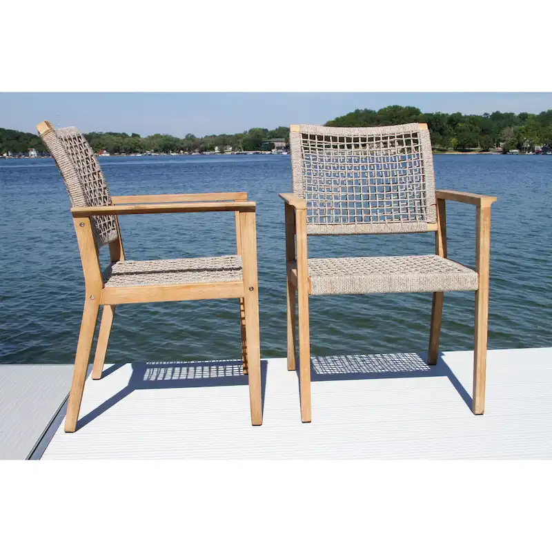 Cordelia 5 pc Ivory Composite and Antique Wash Picnic Table With Captains Chairs
