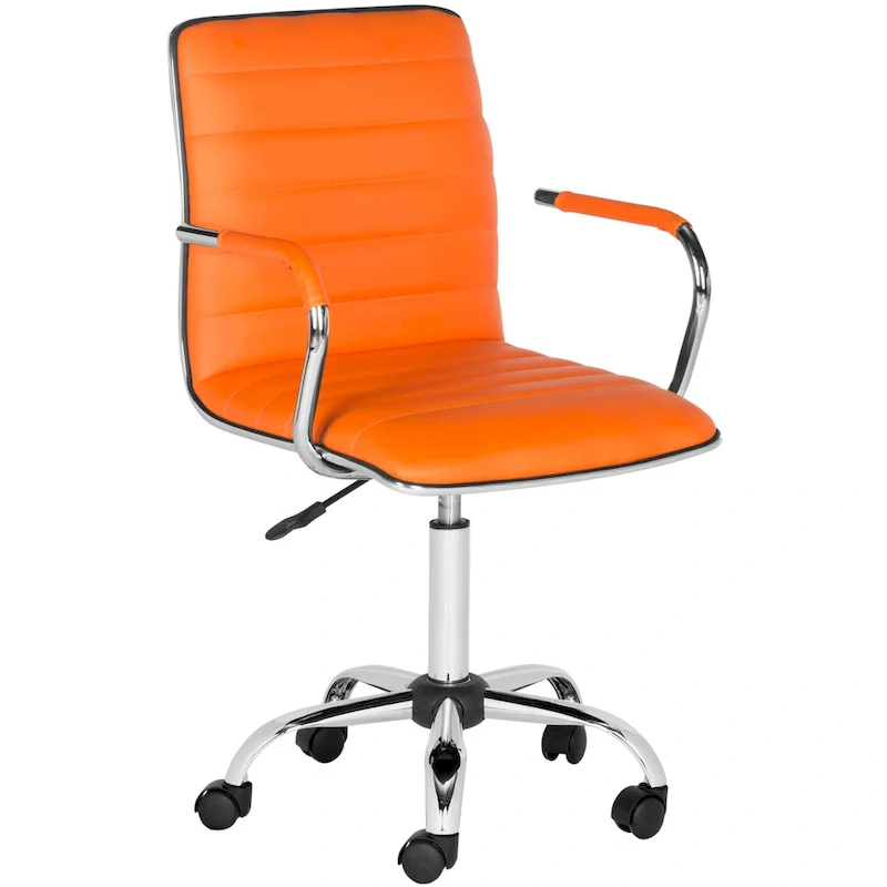 SAFAVIEH Kendra White Adjustable Height Office Desk Chair - 22.4  x 19.9  x 35.9  - 22.4  x 19.9  x 35.9  - 22Wx23Dx40H
